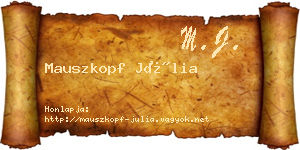 Mauszkopf Júlia névjegykártya